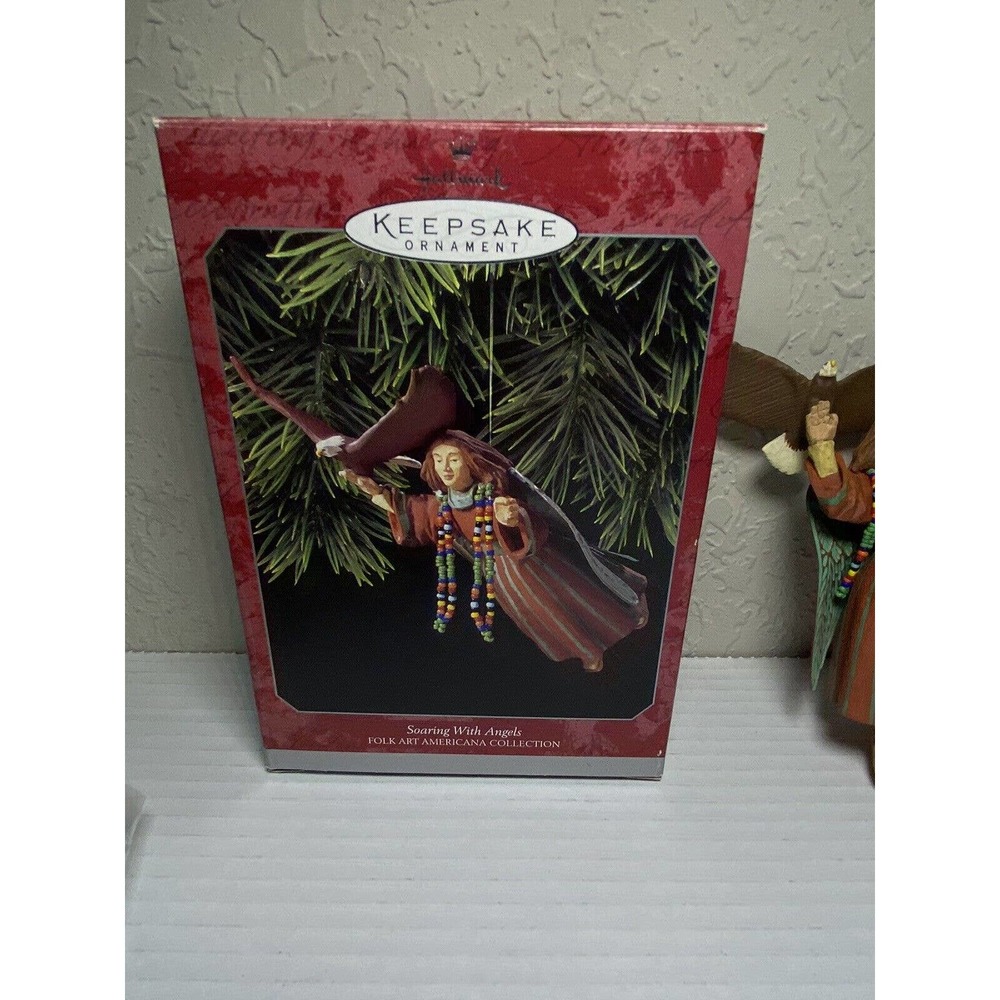 Vintage Hallmark "Soaring With Angels" Ornament Folk Art Americana Collection